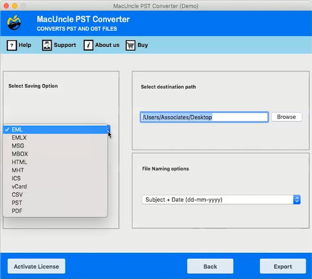 export outlook pvst file for mac