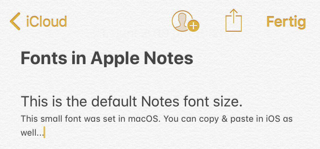 format text for notes mac